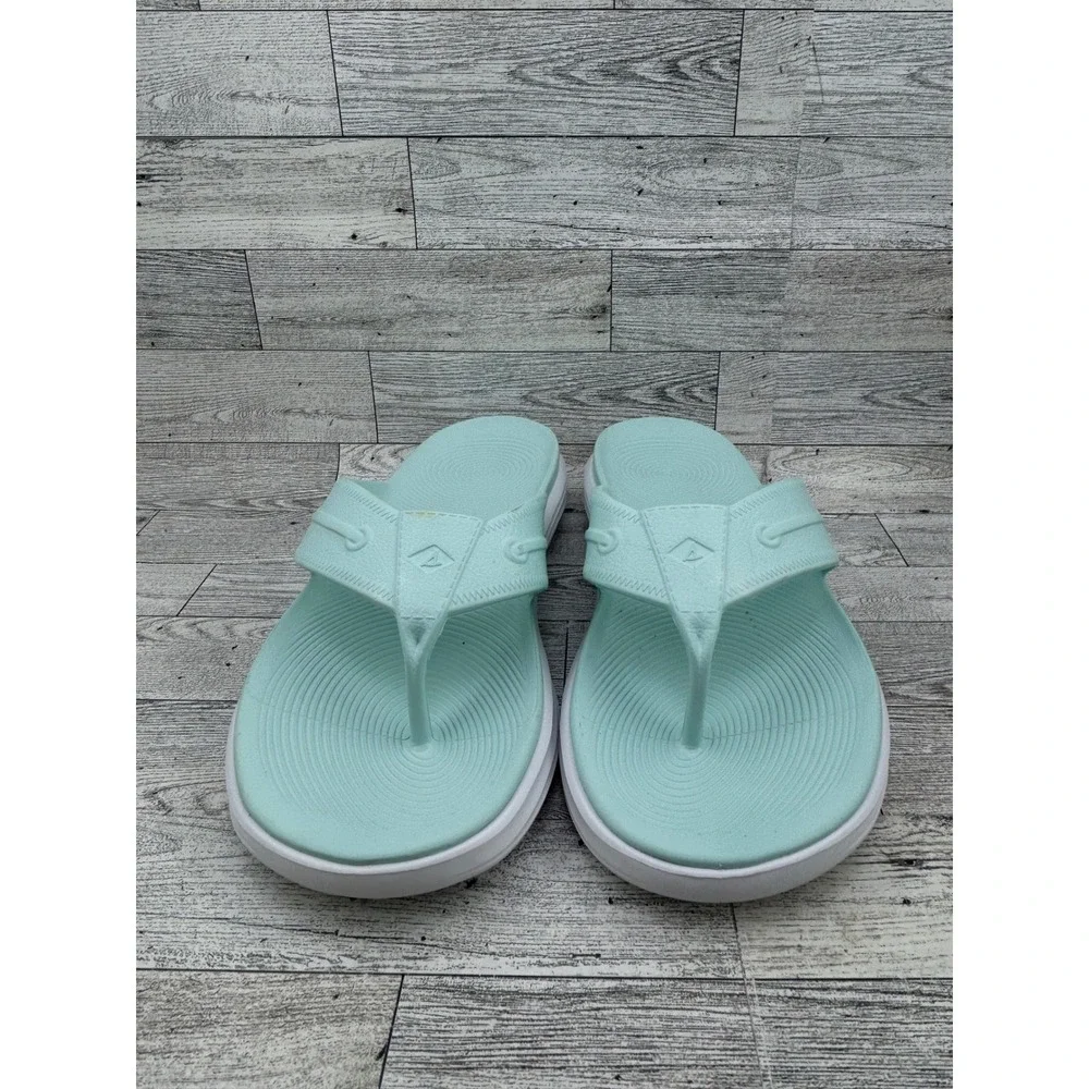 Sperry Flip Flop Sandals Mint Green Mens 10 Womens 12 Water Friendly Beach Thong